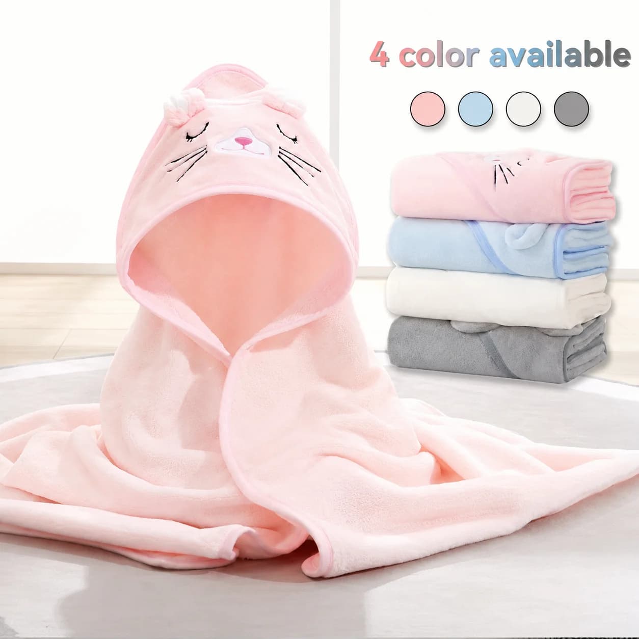 1 Piece Infant Bathrobe, Baby Bath Towel, Bath Towel for Boys and Girls, Large Towel with Hood, Baby Swaddle Blanket, Newborn Baby Children's Bath Bedding