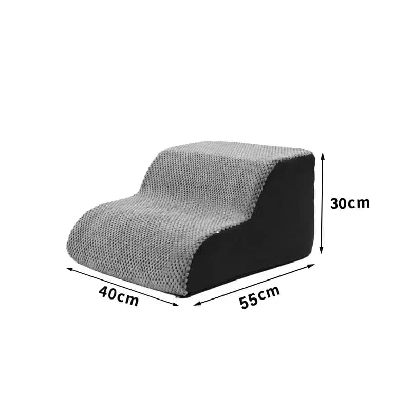 Curved Foam Pet Stairs with Washable Cover