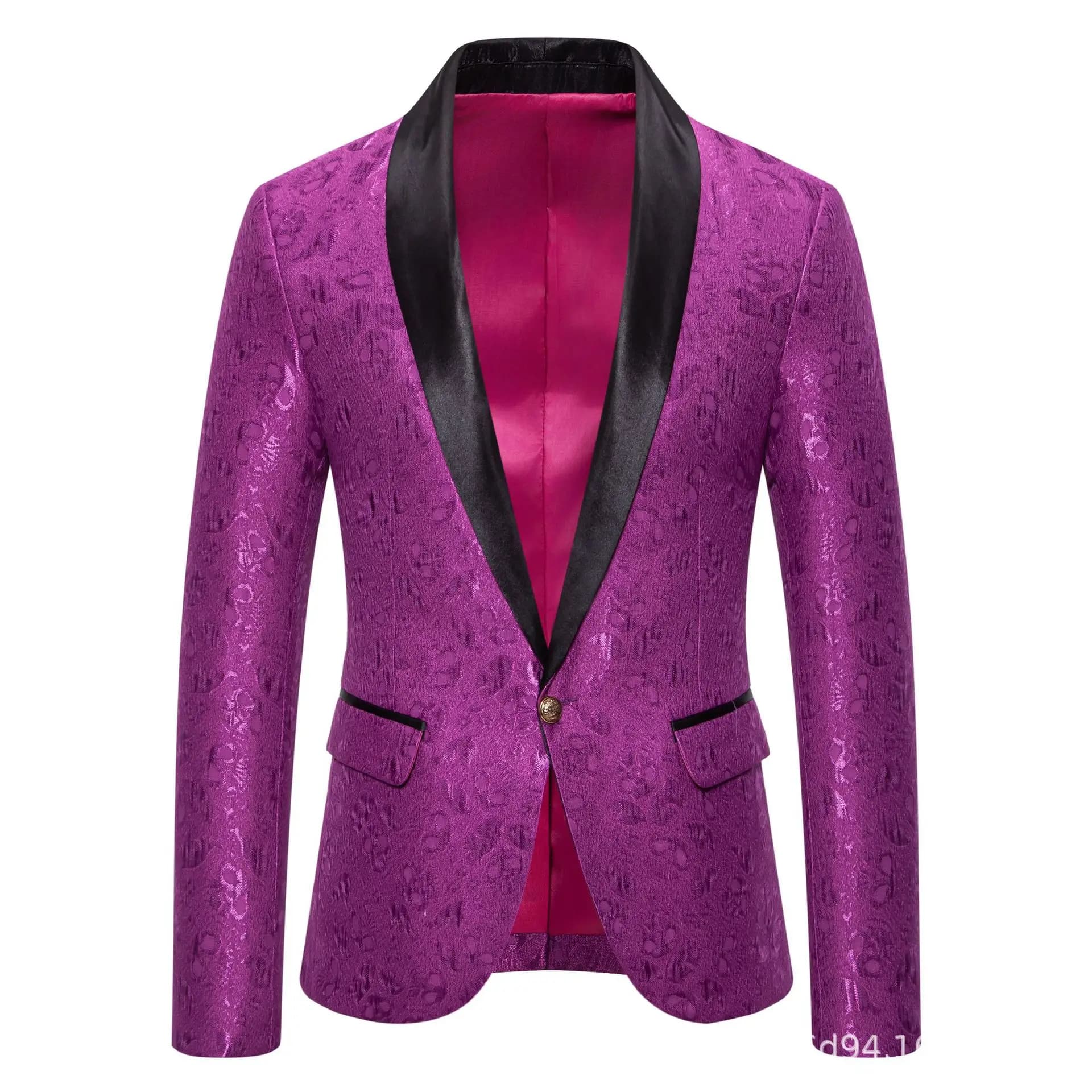 Men's Slim Fit Jacquard Suit Jacket
