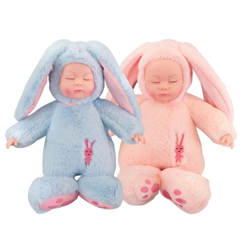 Soft Plush Reborn Baby Doll with Rabbit Toy