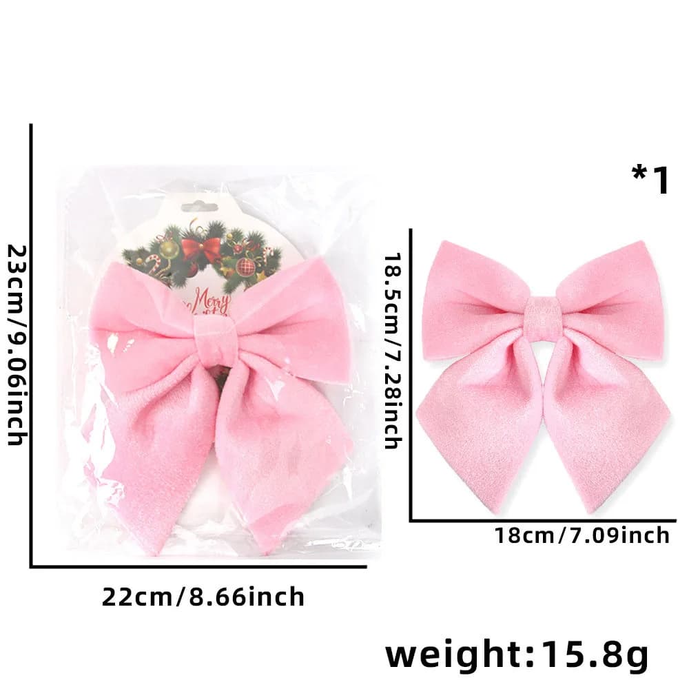Christmas Festive Decor - Red Velvet DIY Bows - Christmas Tree/Window Hanging Ornaments & Accessories