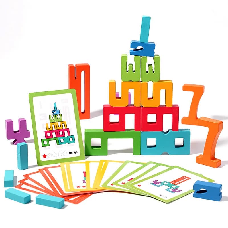 Wooden Digital Blocks Stacking Puzzle Toy