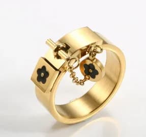 Crystal Zircon Stainless Steel Ring Band