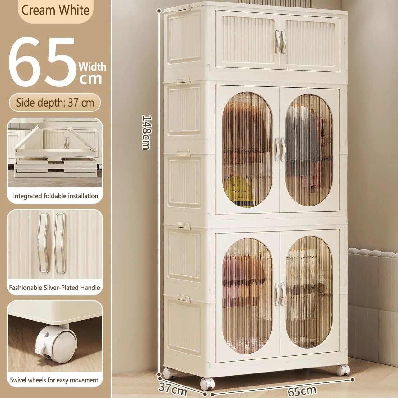 Children's Folding Wardrobe Storage Cabinet