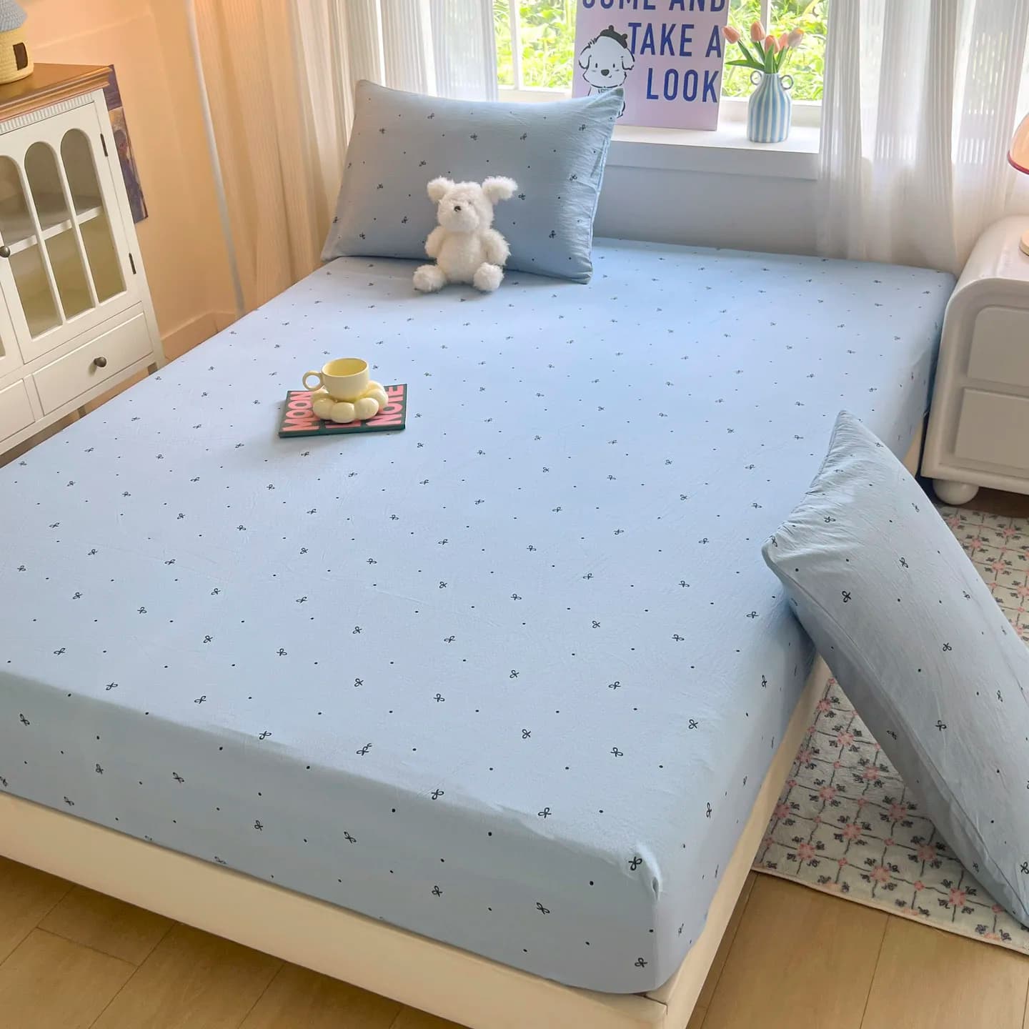Double Bed Fitted Sheet Set with Pillowcases