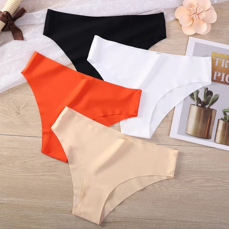 Seamless V-Waist Thong Panties 4-Pack