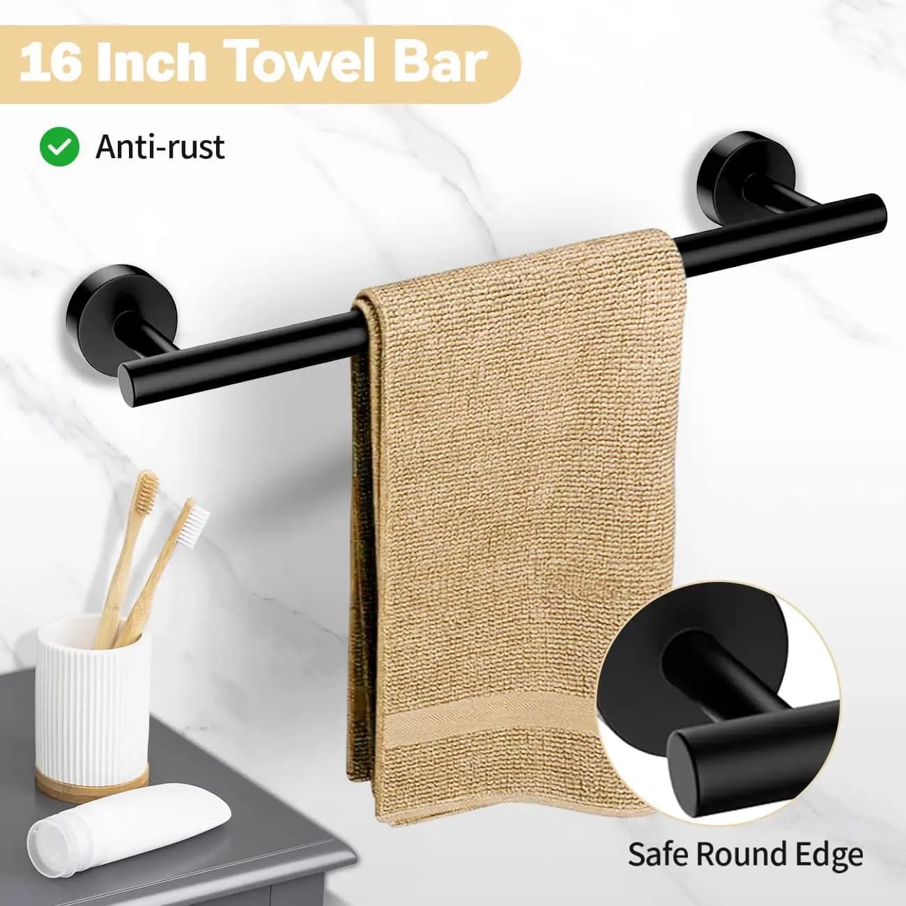 Bathroom Hardware Set Accessories Wall Mounted Stainless Steel Towel Bar Towel Ring Toilet Paper Holder Hook Bathroom Kit