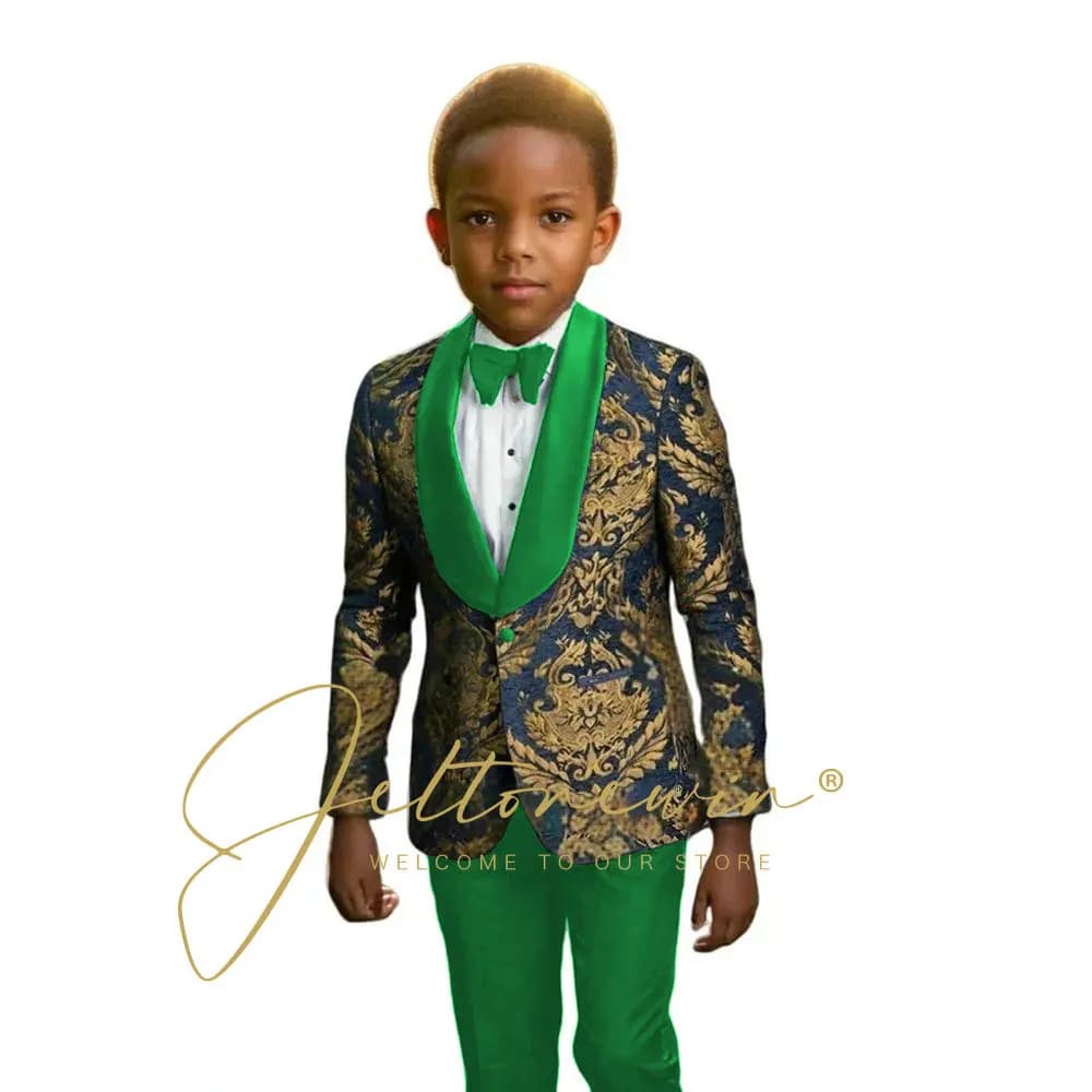 Navy Floral Boys Suit Set – 2 Pieces