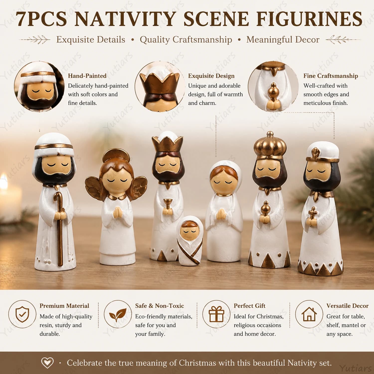 Ceramic Nativity Figurine Set