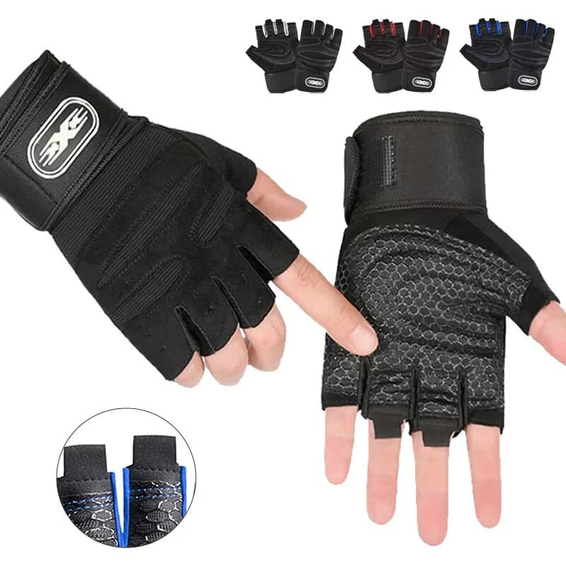 Half Finger Workout Gloves with Wrist Wrap