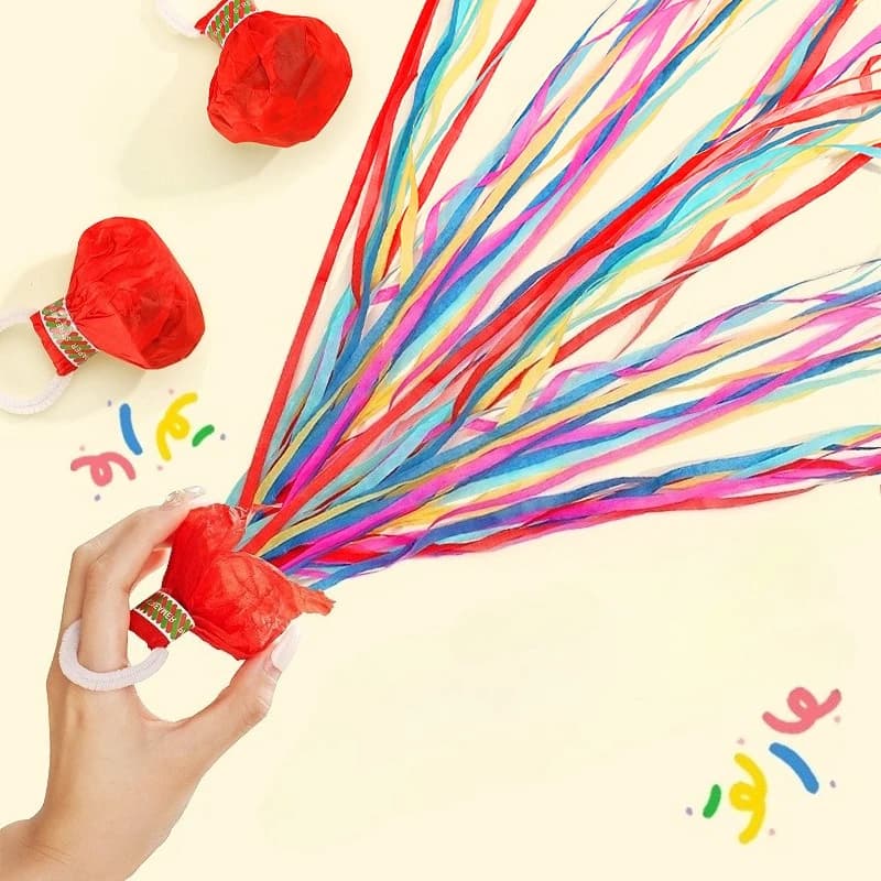 Hand Throw Ribbon Confetti Poppers Party Pack
