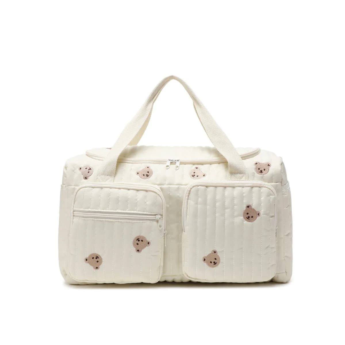 Large Cotton Diaper Bag Tote with Shoulder Straps