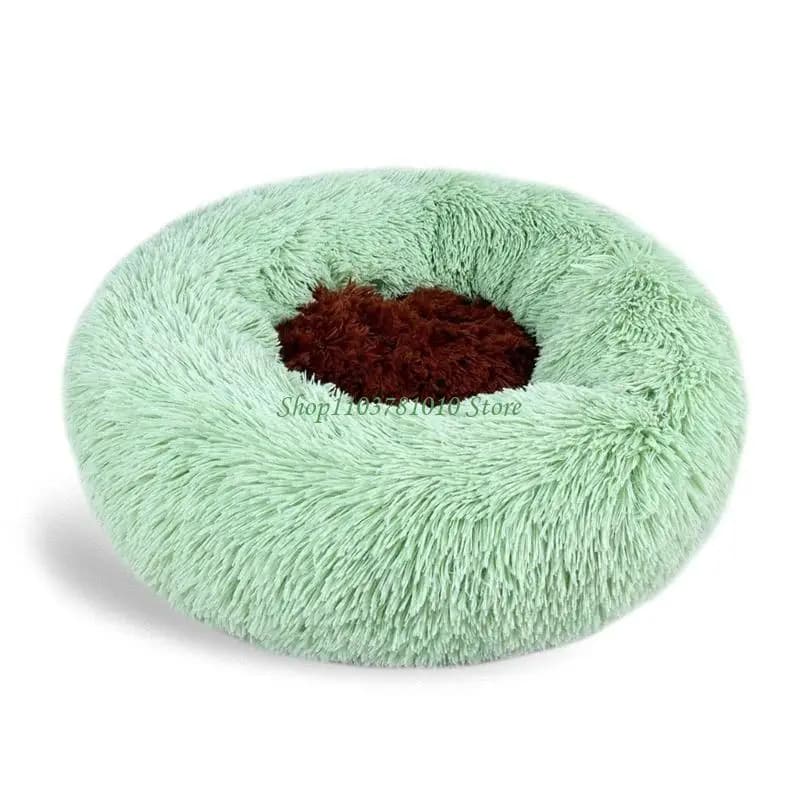 Round Plush Pet Bed for Small Dogs and Cats