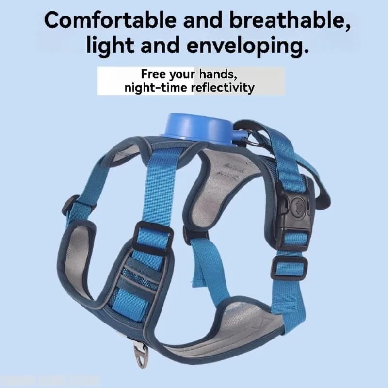 Reflective Dog Harness Vest with Retractable Leash