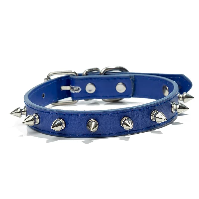 Adjustable PU Leather Spiked Dog Collar