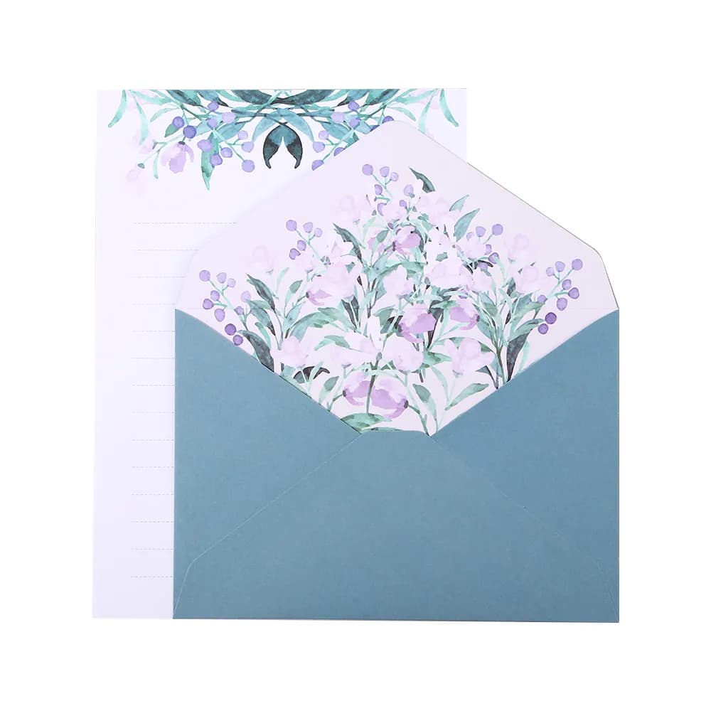 Floral Letter Writing Paper Set with Envelopes