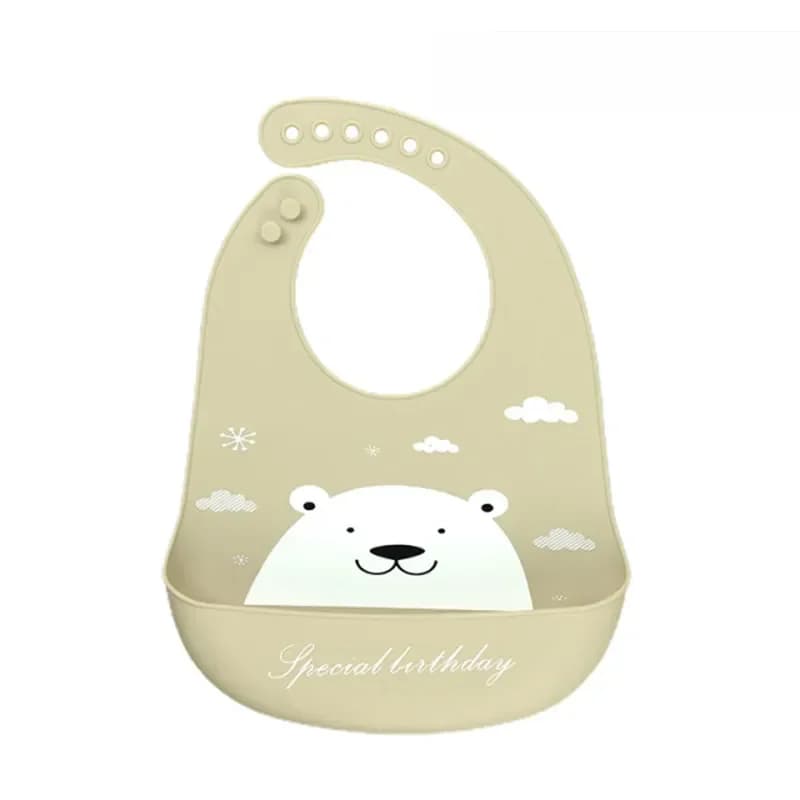 Silicone Waterproof Baby Bib Dinosaur Print