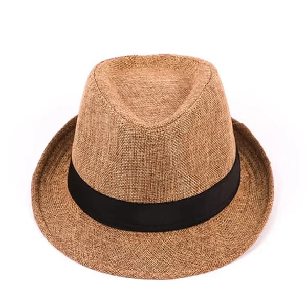 Men's Fedora Hat Cotton Linen Blend