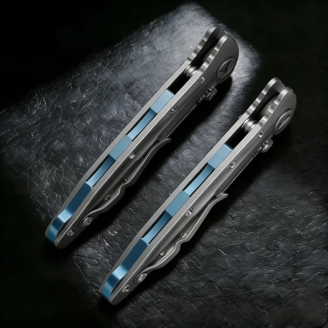 Delta - Multi-functional folding knife, D2 steel titanium handle, ceramic ball bearing, portable emergency knife