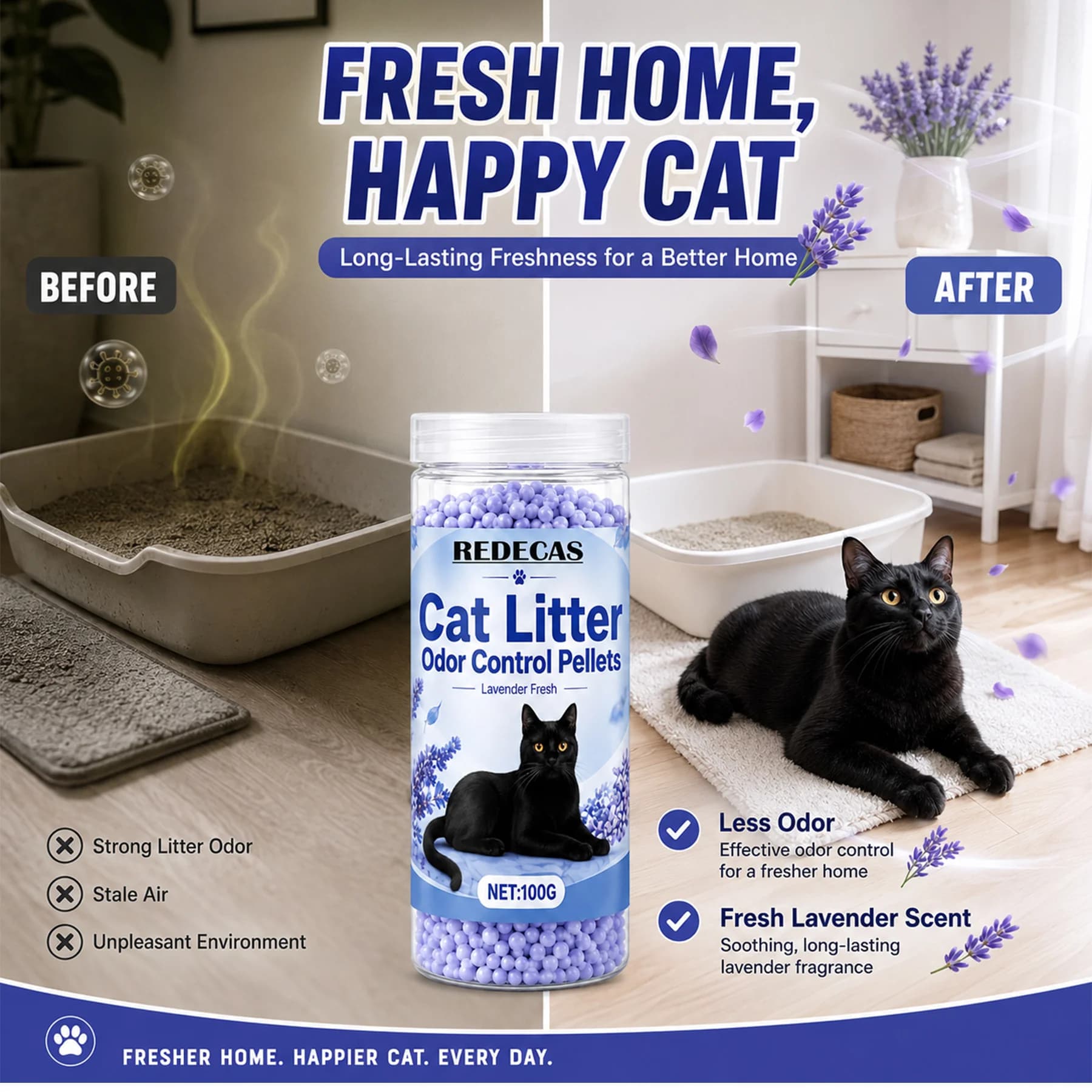Lavender Litter Box Deodorizer Granules