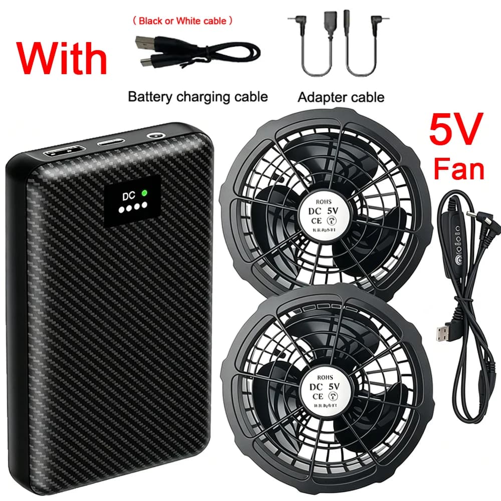 Dual-Mode Power Bank with Cooling Fan and Heated Vest Support