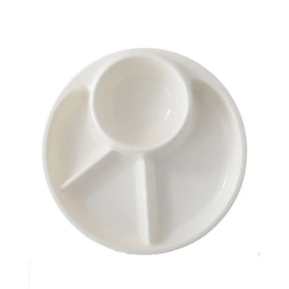 Round Divided Dinner Plate with 4 Compartments