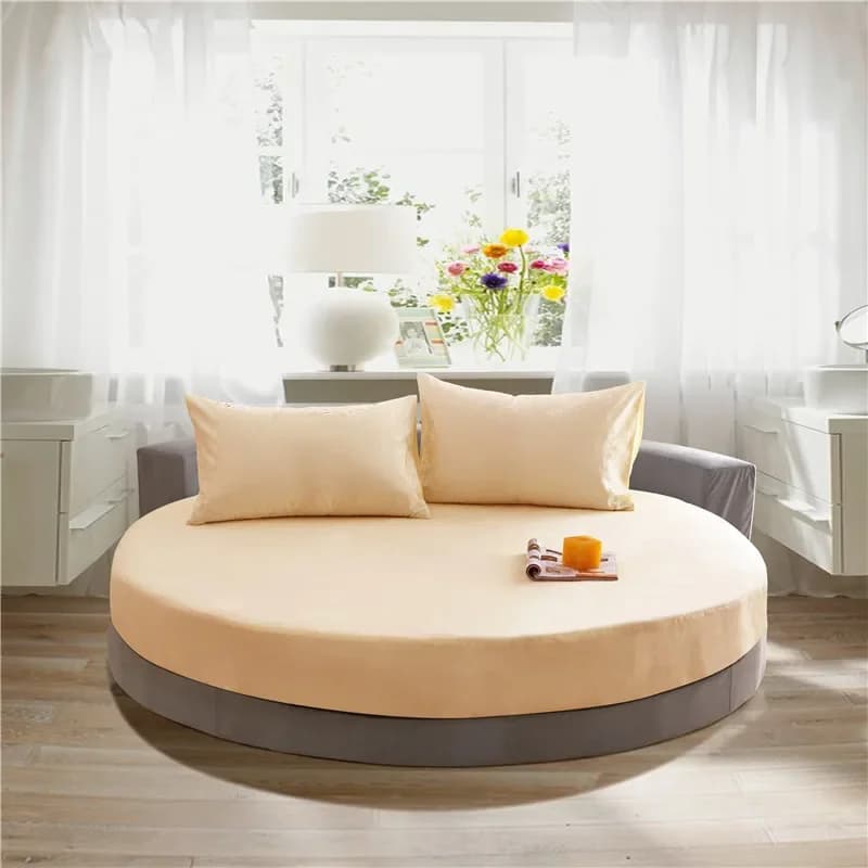 Round Cotton Fitted Sheet Set