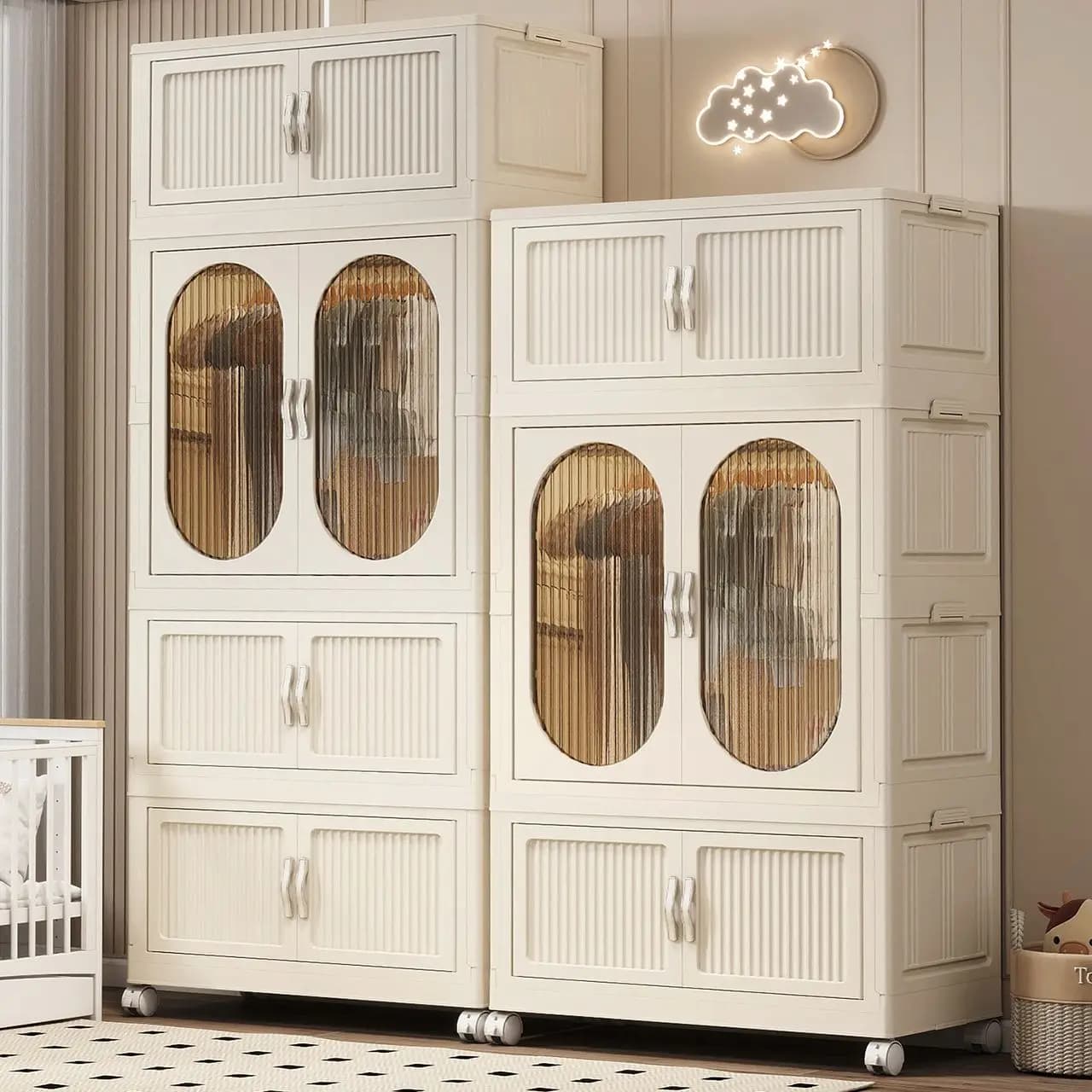 Children's Folding Wardrobe Storage Cabinet