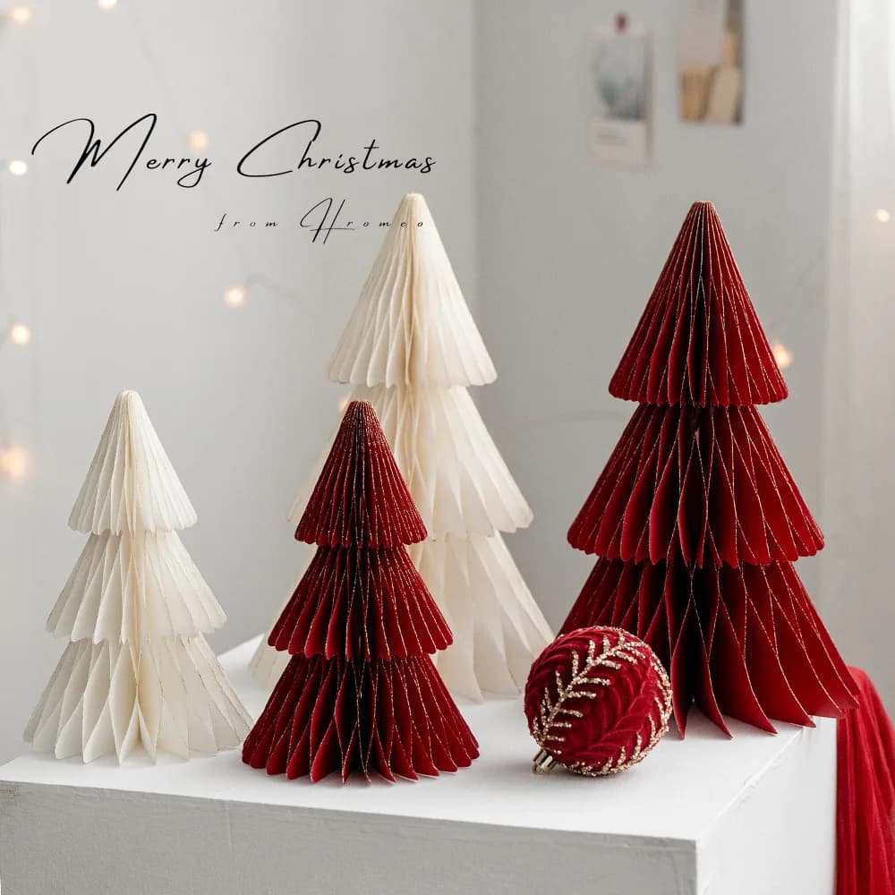 Christmas Paper Tree Ornament Desktop Decor New Year Home Ins Decor home office home decor accessories outdoor