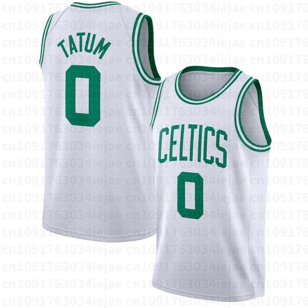 White Basketball Jersey with Green Accents
