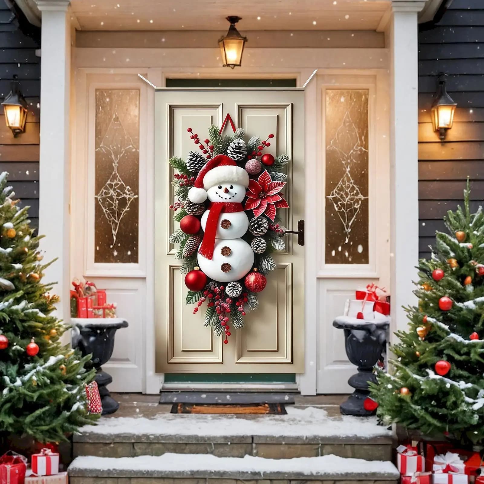 Snowman Christmas Door Banner Decoration
