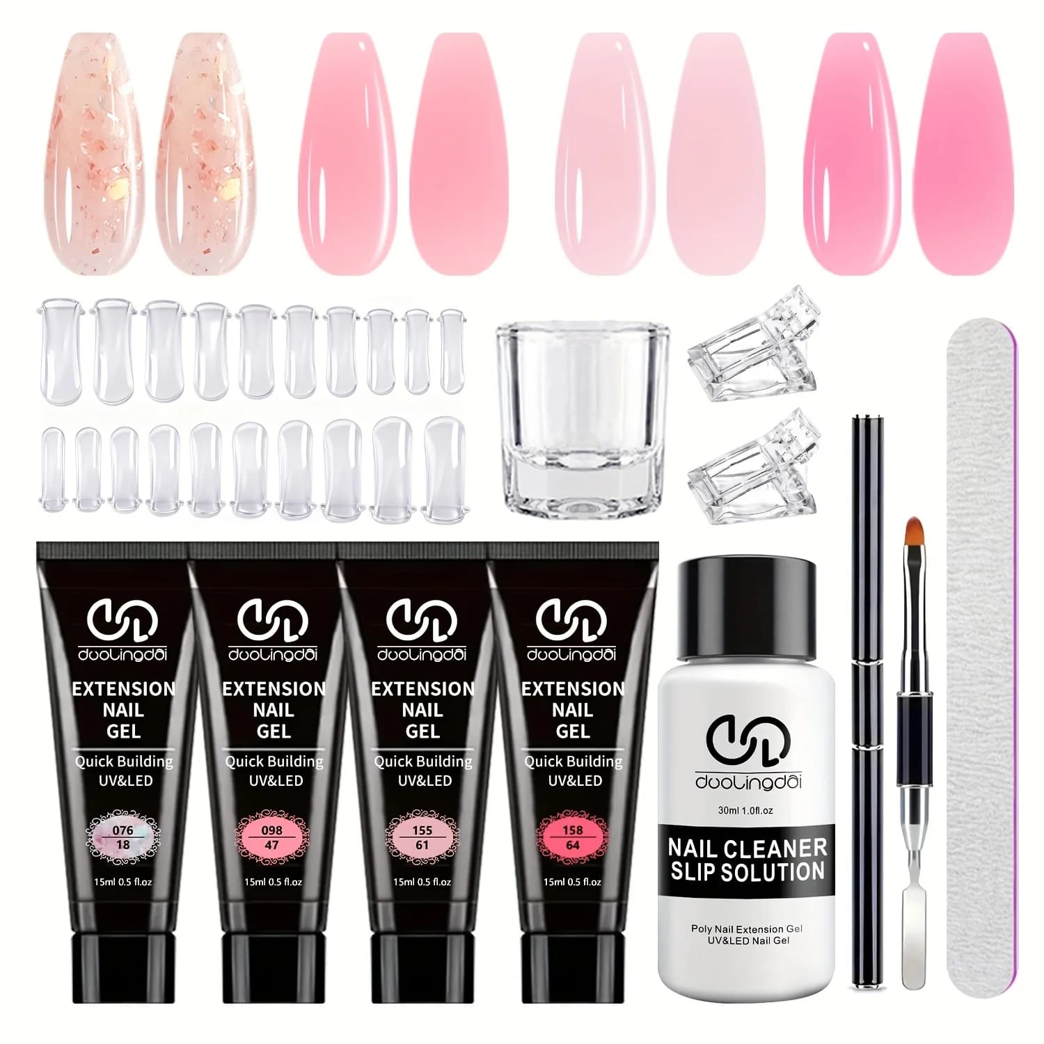 Poly Gel Nail Kit Starter with 4 Colors