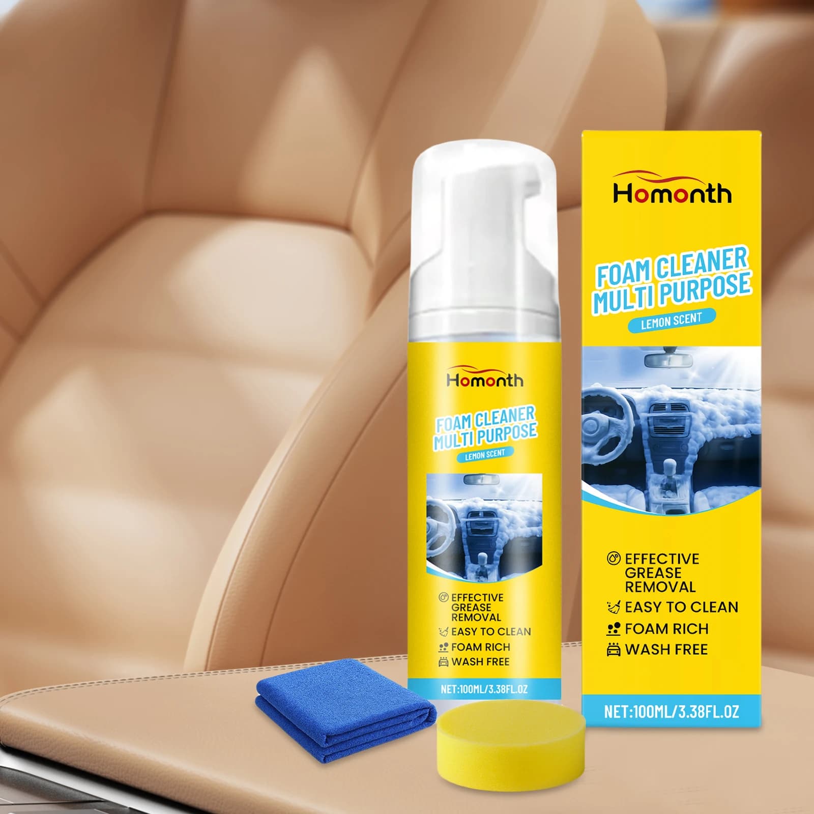 Auto Interior Leather Detailer Car Upholstery Cleaner Leather Car Seat Cleaner for Seats Dashboards & Consoles