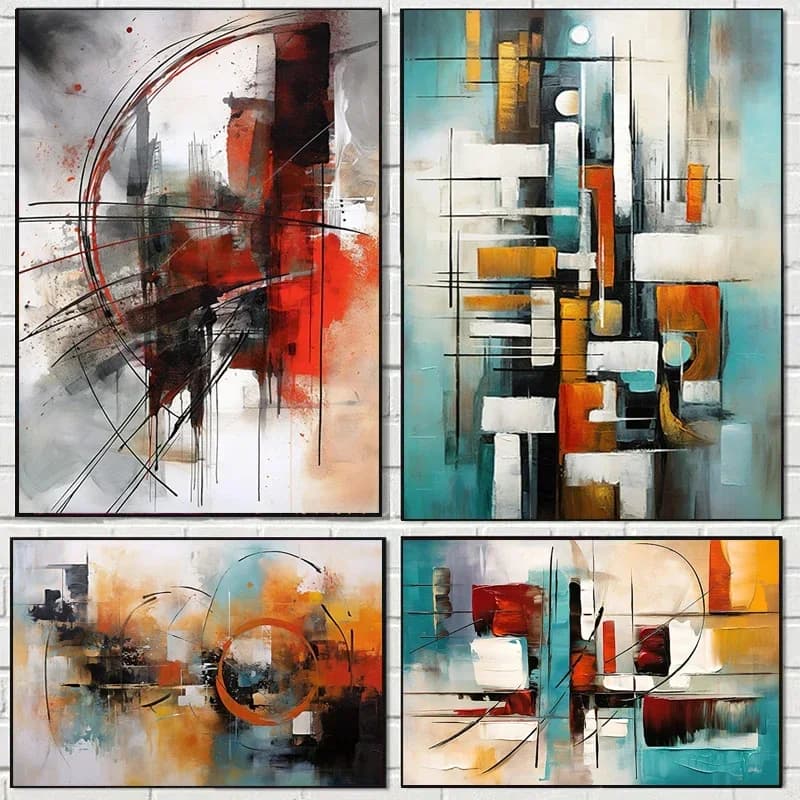 Abstract Matte Oil Painting Canvas Print