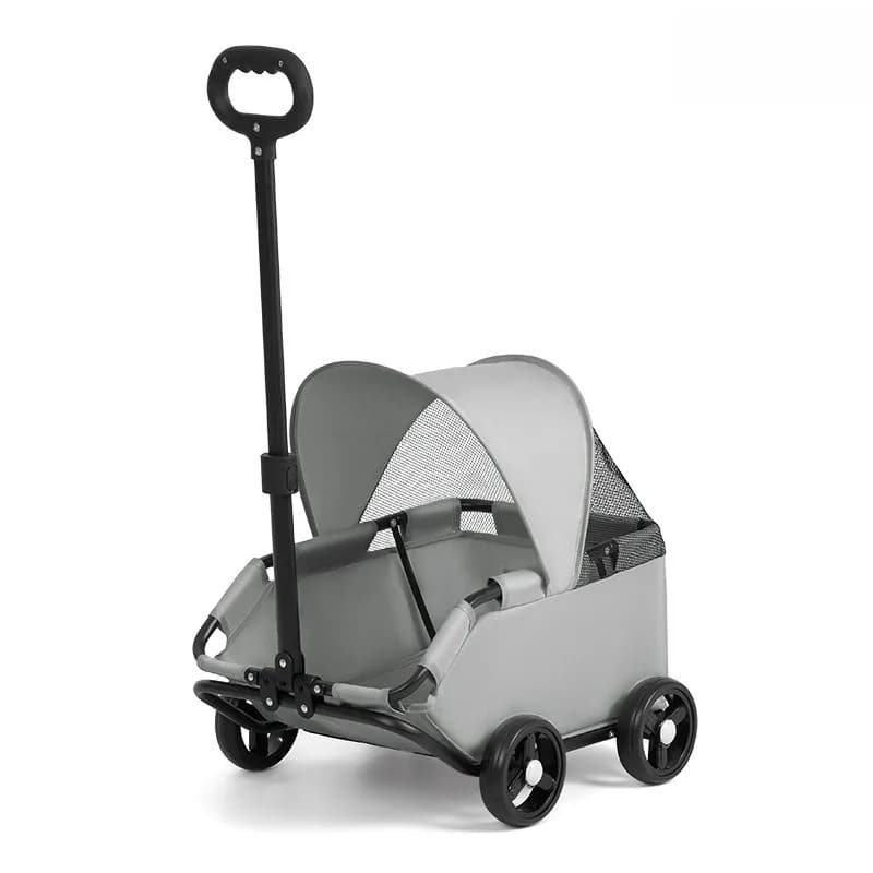 Foldable Portable Pet Stroller Manual Push-pull Small Pet Stroller Outdoor Travel Dog Walking Travel Pet Cat and Dog Stroller