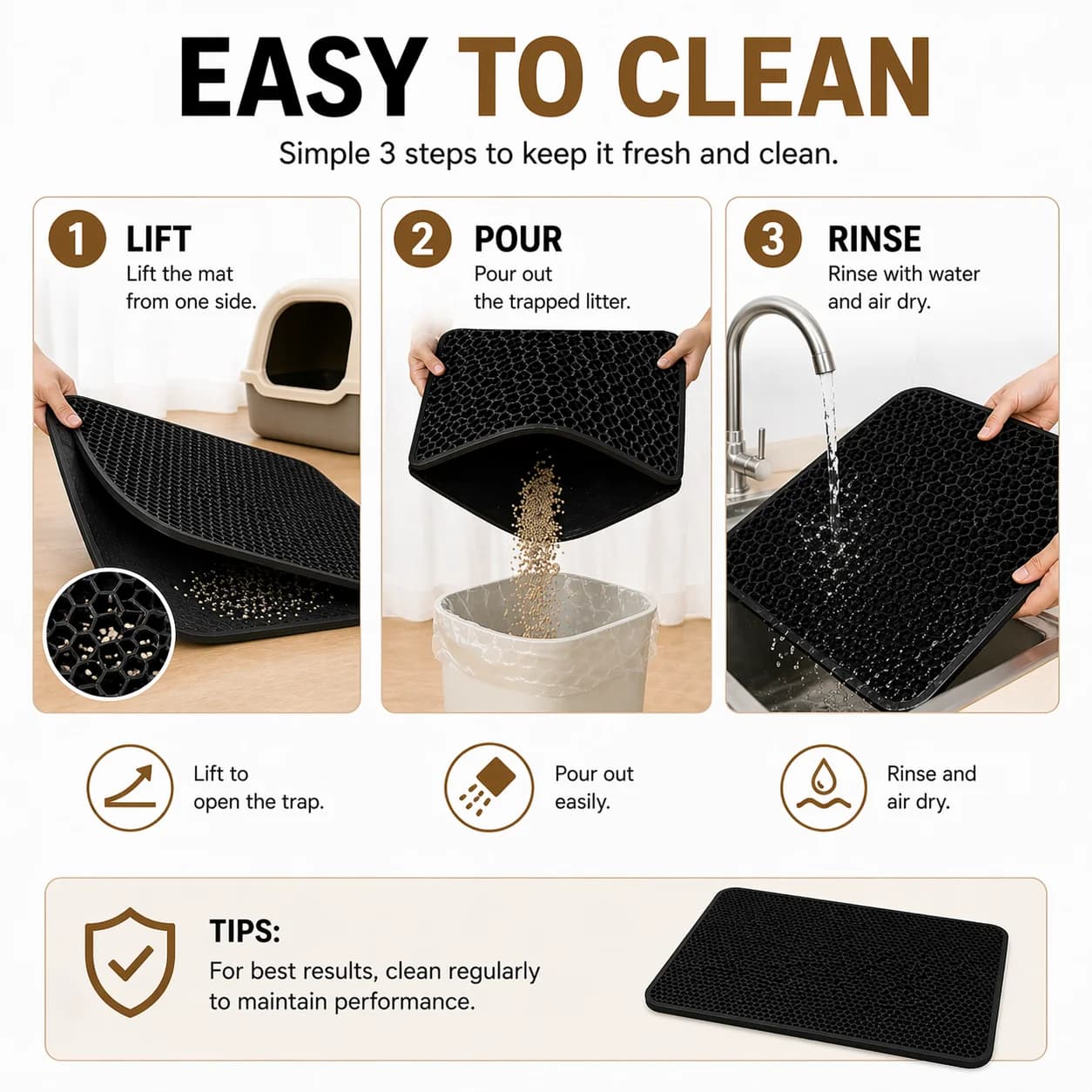 Honeycomb Double Layer Cat Litter Mat