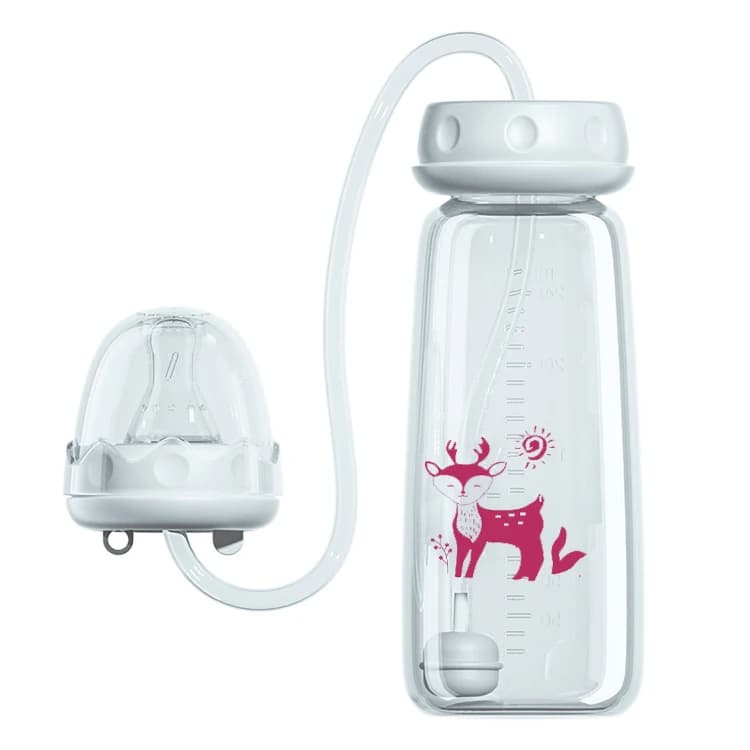 BornBL 6 Month+ 8oz 240ml Hands Free PP Baby Feeding Bottle with Tube Anti-Colic Nursing System