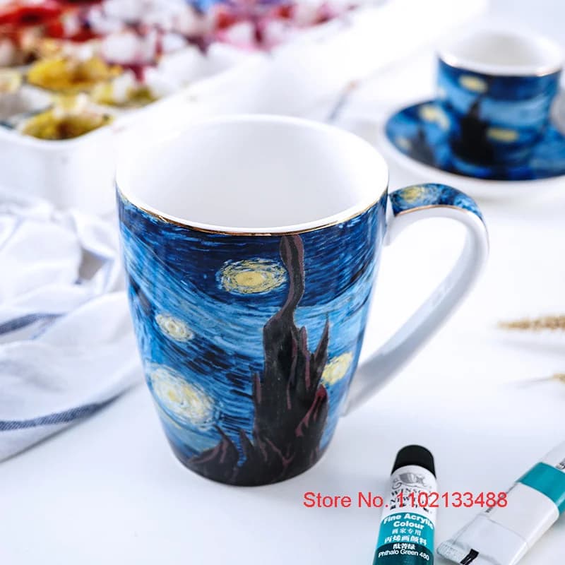 Van Gogh Starry Night Ceramic Coffee Cup Set