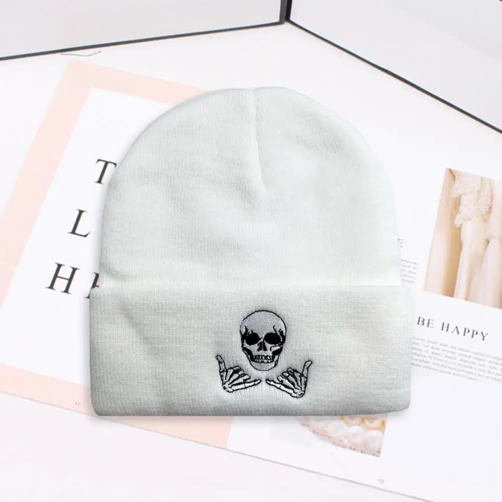 Embroidered Knit Winter Beanie Hat
