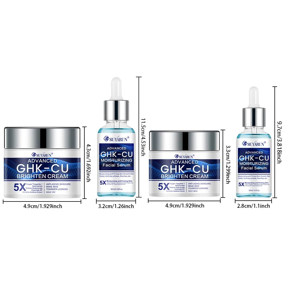 SUYARUN GHK-CU Cream & Serum - Anti-Aging Facial Moisturizer, Firming and Moisturizing for All Skin Types, Suitable for Women.