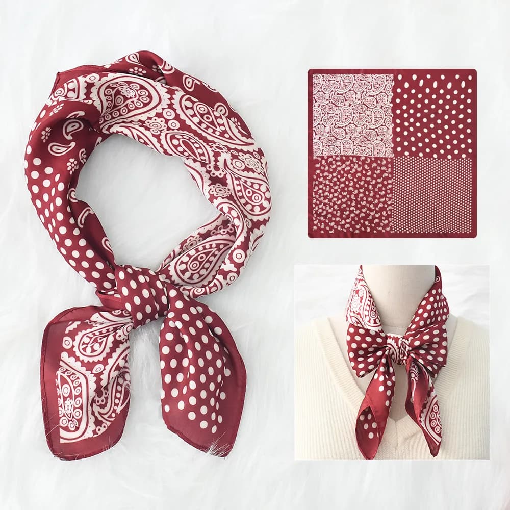 New Silk Scarf Neckerchief Women's Silk Square Scarf Purse Luxury Scarf for Women Designer Silk Headscarf SJ01