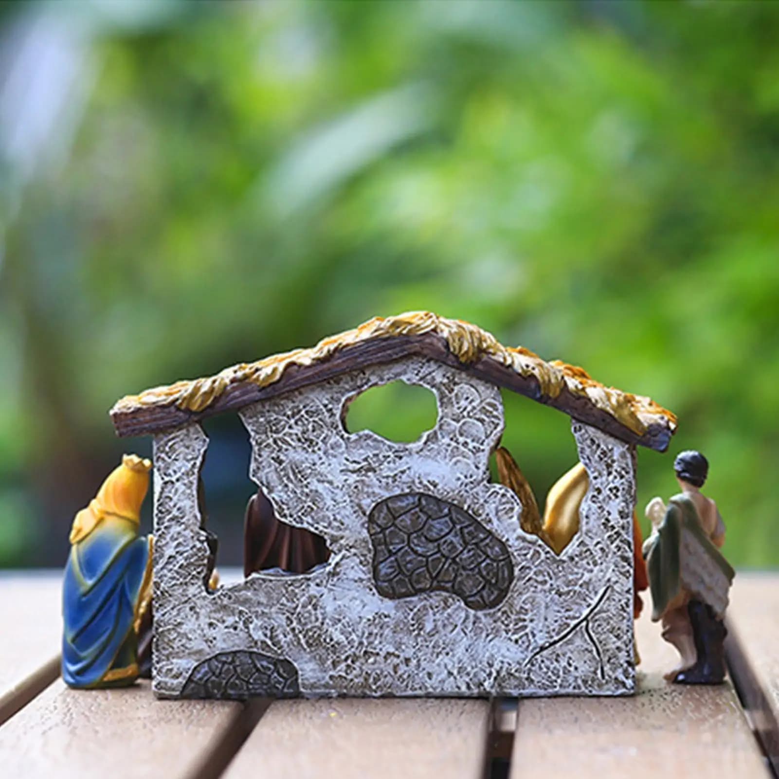 Resin Nativity Set with 12 Figurines