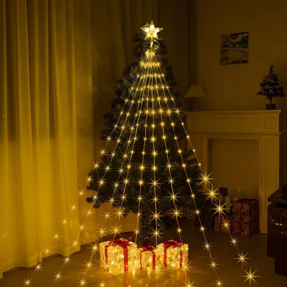Christmas Tree Waterfall String Lights
