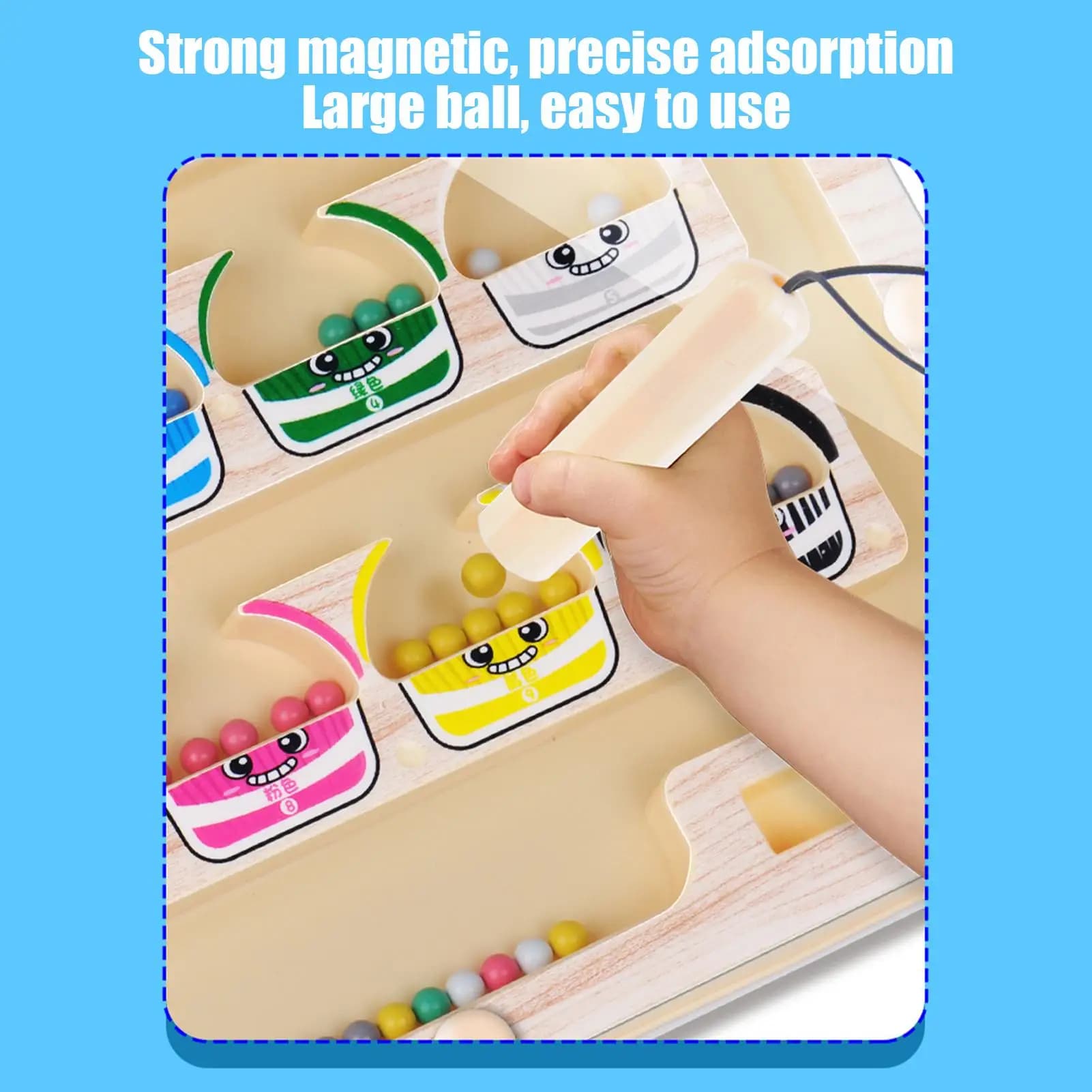 Magnetic Color and Number Maze Puzzle Board