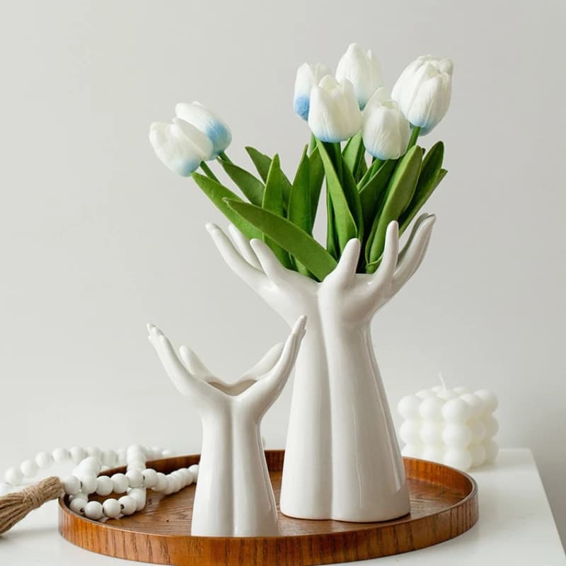 Ceramic Hand Vase Flower Arrangement