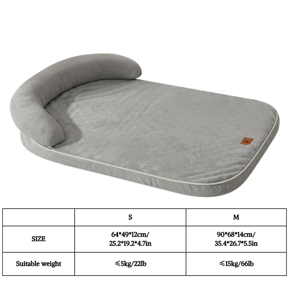 Sofa Dog Bed With Pillow Support Bolster