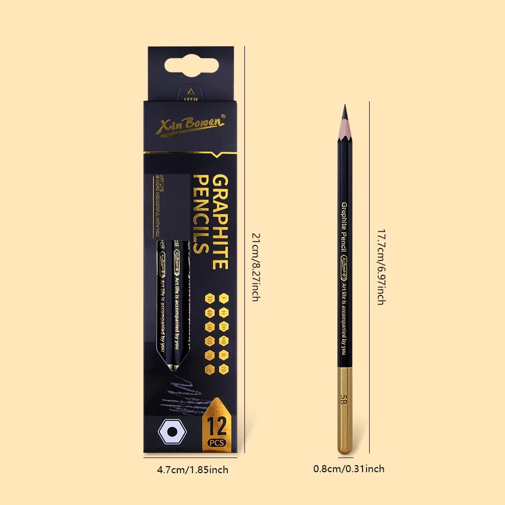 Charcoal Sketch Pencils Set 12 Pieces