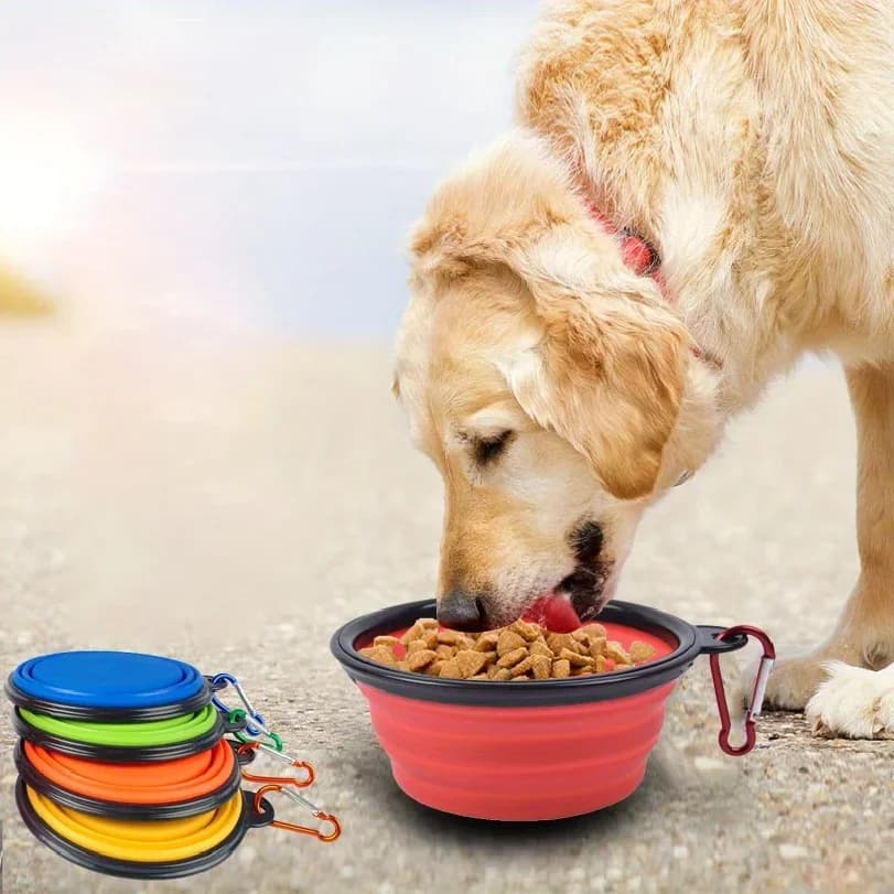 Portable Silicone Dog Folding Bowl