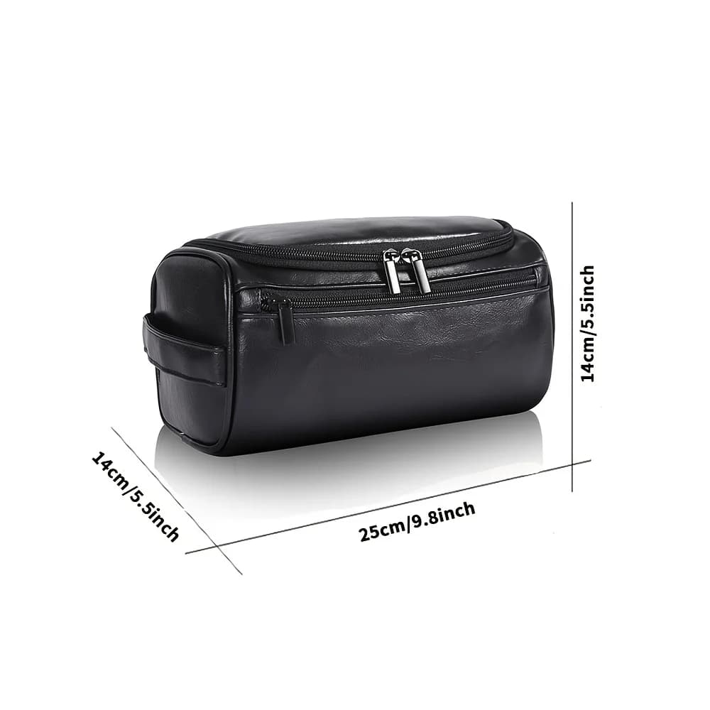 Toiletry Bag for Men, Hanging Travel Shaving Dopp Kit, Water-resistant Toiletries Organizer Bags, PU Leather Cosmetic Bags