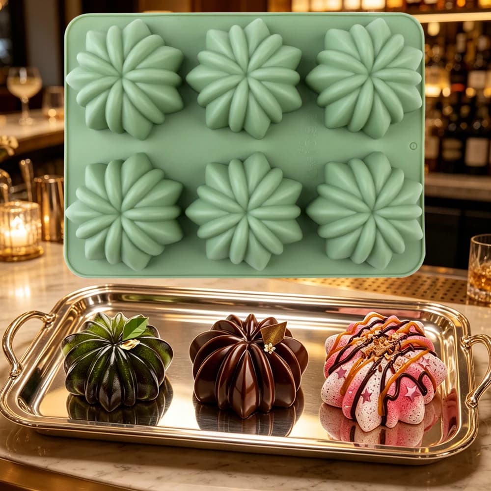 Silicone Flower Baking Mold, 6-Cavity